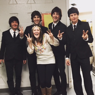 Cassie with the band