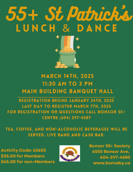 St Patrick's Day Lunch and Dance 2025